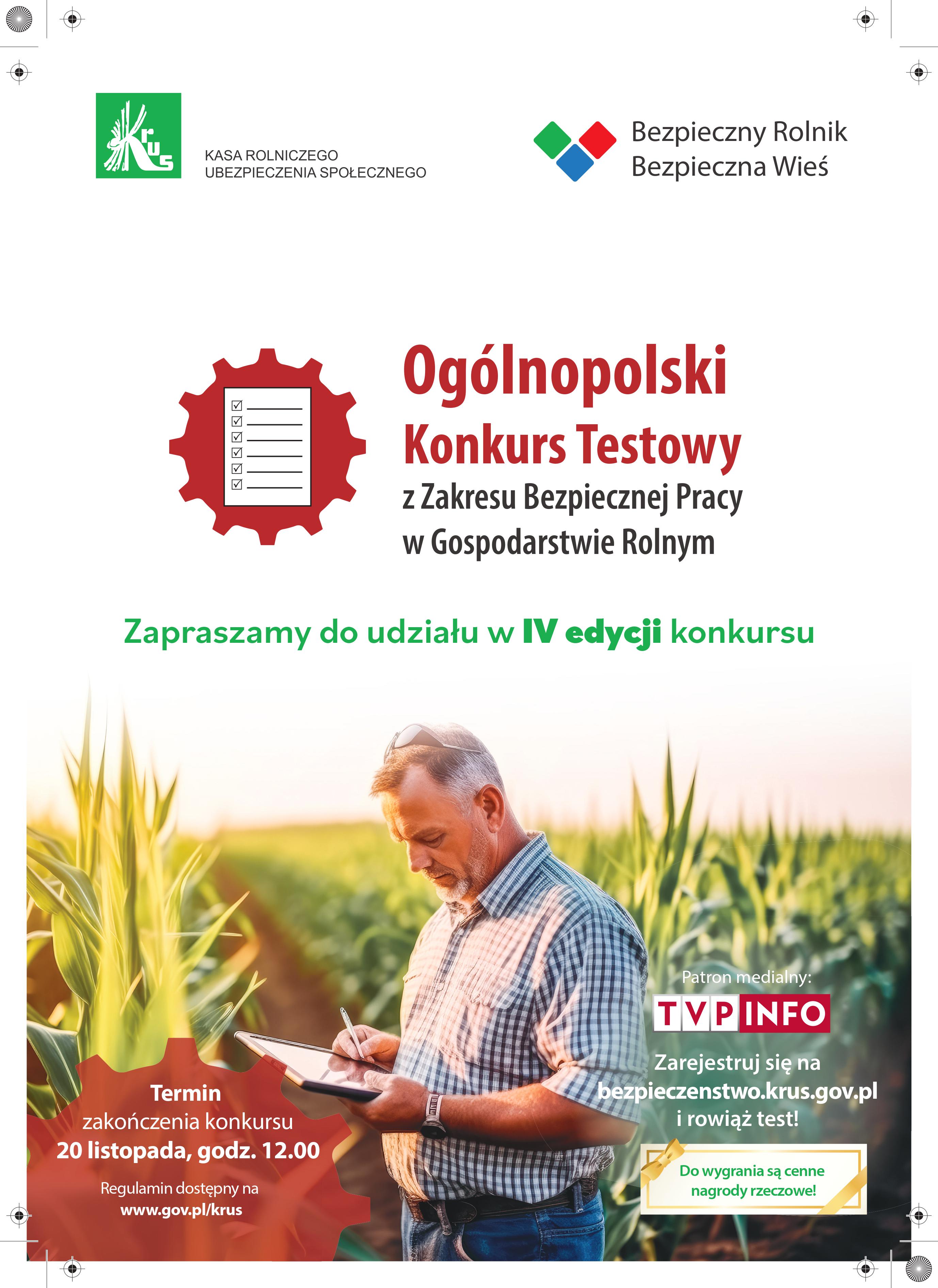 IV Ogólnopolski Konkurs Testowy z Zakresu Bezpiecznej Pracy w Gospodarstwie Rolnym
